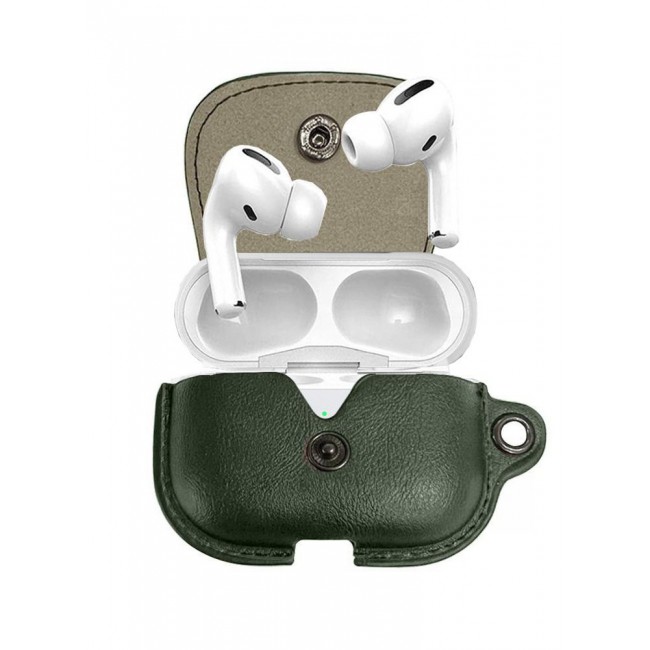 CATANES AirPods Pro 2 Case Leather Case Cover with Keychain Compatible with Apple AirPods Pro 2nd Generation 2022 Dark Green