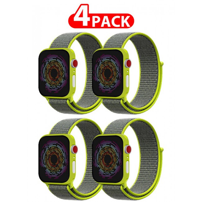CATANES 4 Pack Nylon Sport Loop Band Compatible with Apple Watch Bands 38mm 40mm 41mm Women Men Braided Elastic Wristbands Replacement Band for iWatch Series 7 6 5 4 3 2 1 SE