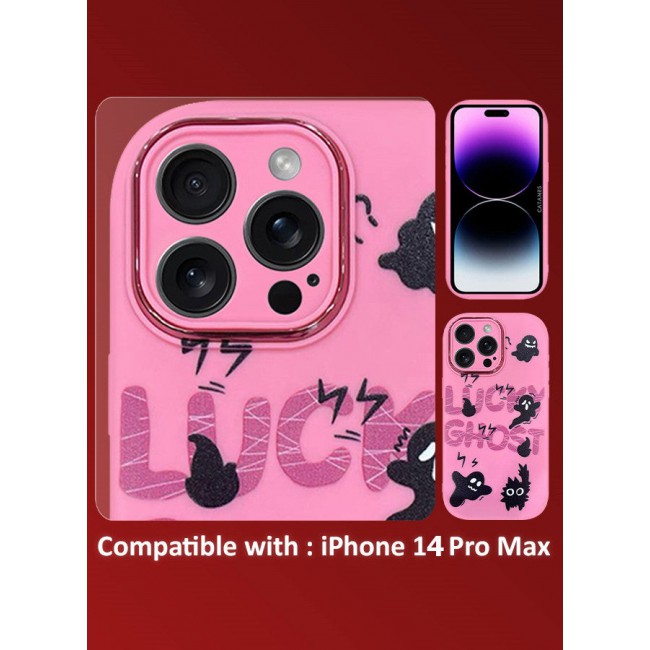 CATANES iPhone 14 Pro Max Case Cover Cartoon Case Unique Design for Women Girls with Camera Lens Protection P04