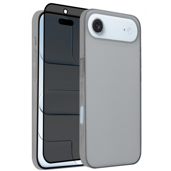 CATANES 2 Packs Case Cover for iPhone 17 Air - Sturdy Durable Ultra-Thin Case - Air Skin Line Design Transparent Back Cover - Drop Protection Cover with Privacy Screen Protector - Black
