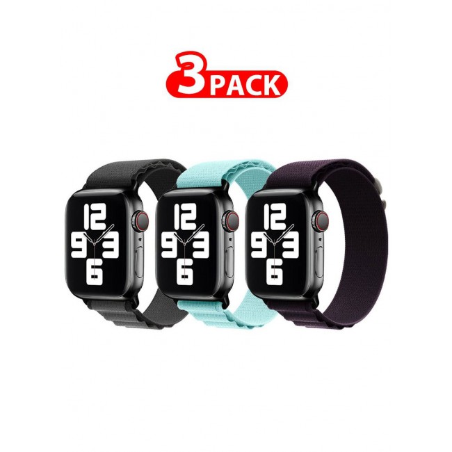 CATANES 3 Pack Of Apple Watch Alpine Loop Band 38mm 40mm 41mm Women Men Adjustable with Metal G-Hook Strap for iWatch Series 7/SE/6/5/4/3/2/1 Multicolour