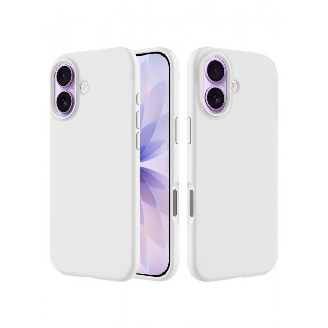 CATANES 2 Packs Silicone Protective Phone Case for iPhone 17 - Soft Anti-Scratch Microfiber Lining Ultra Slim Drop Protection Phone Cover with 3D Screen Protector - White