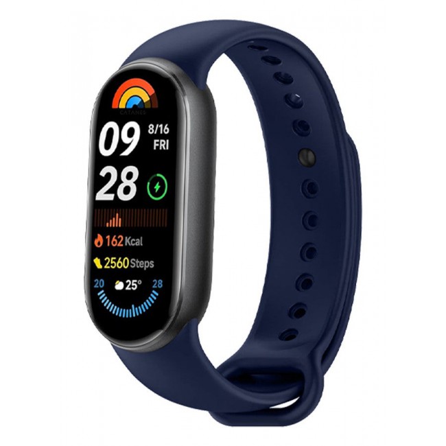 CATANES (for Mi Band 8and 9) Strap Soft Silicone Replacement Sport Wristband for Xiaomi Mi Band 8and 9 Watch Band Accessories for Women Men Dark Blue