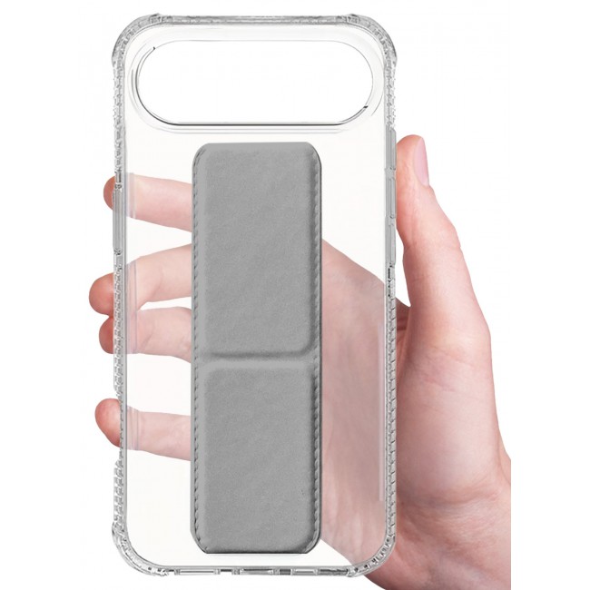 CATANES 2 Packs Finger Grip Clear Case Cover for iPhone 17 Air- Kickstand Car Magnetic Holder Multi-function Protective Two-in-one Case with Privacy Screen Protector - Grey