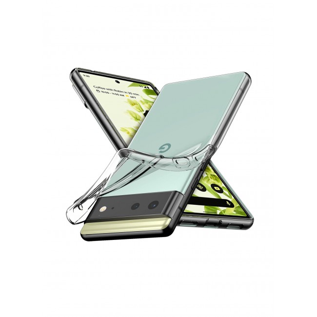 CATANES Google Pixel 6 Clear Case Soft Flexible TPU Anti-Shock Slim Transparent Back Cover Compatible with Pixel 6 (6.4")