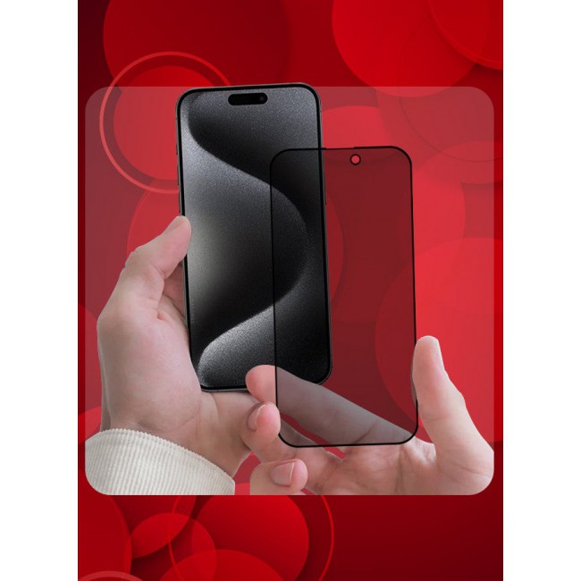 CATANES [iPhone 15 Pro] 2 Pack Privacy Screen Protector 9H Full Coverage Screen Tempered Glass Anti-Spy Bubble Free Case Friendly Screen Protector