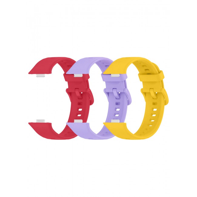 CATANES 3Packs Wristband for Huawei Watch Fit 3/Fit 4/Fit 4 Pro Bands, Silicone Bracelet Quick Release Arm Band, Replacement Smartwatch Band Quick Release Sport Straps - 3 Colours