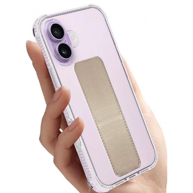 CATANES 2 Packs Finger Grip Clear Case Cover for iPhone 17- Kickstand Car Magnetic Holder Multi-function Protective Two-in-one Case with 3D Screen Protector - Golden