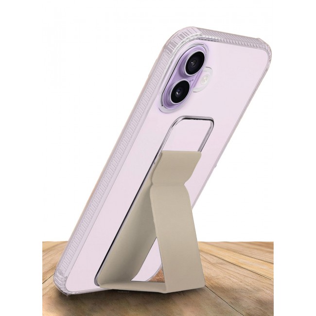 CATANES 2 Packs Finger Grip Clear Case Cover for iPhone 17- Kickstand Car Magnetic Holder Multi-function Protective Two-in-one Case with 3D Screen Protector - Golden