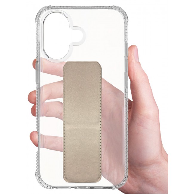 CATANES 2 Packs Finger Grip Clear Case Cover for iPhone 17- Kickstand Car Magnetic Holder Multi-function Protective Two-in-one Case with 3D Screen Protector - Golden
