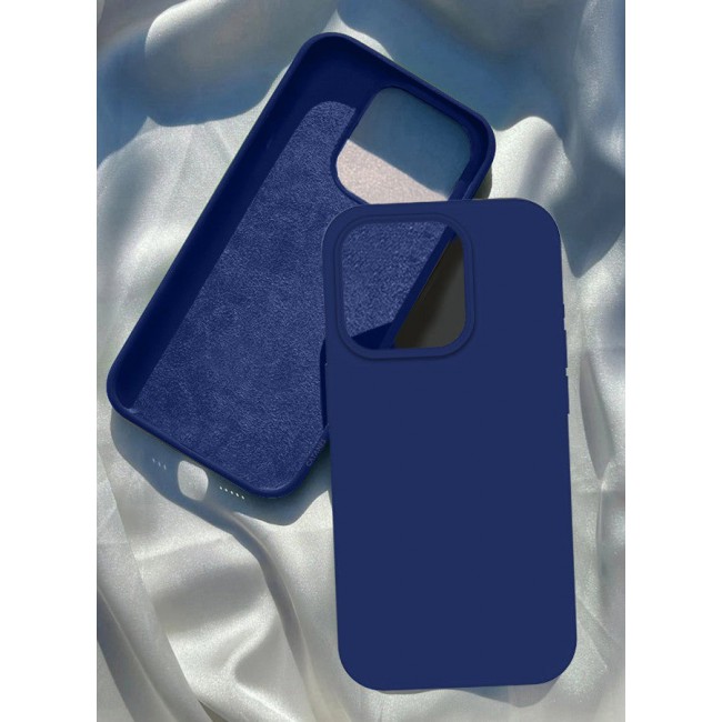 CATANES iPhone 15 Pro Case Silicone Case Full Body Protective Cover Shockproof Slim Phone Case Anti-Scratch Soft Microfiber Lining Blue