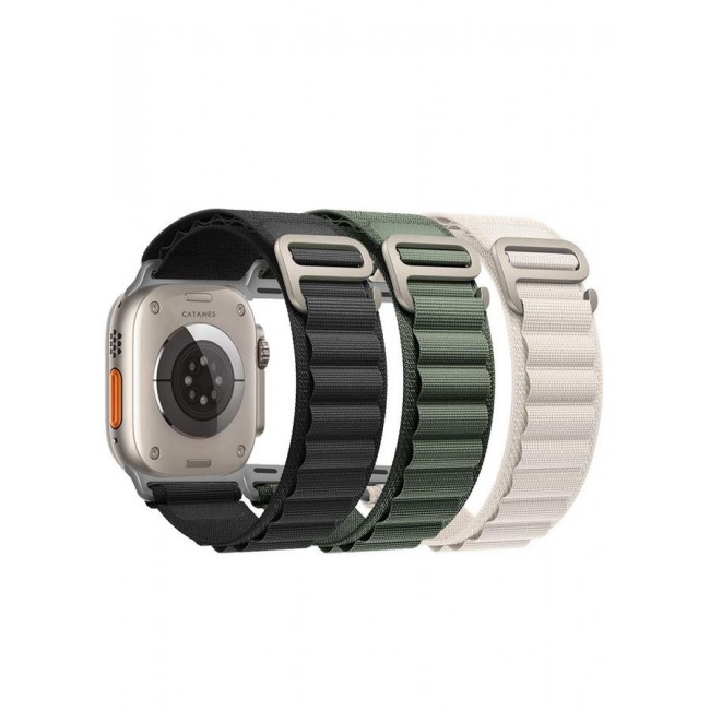 CATANES 3 Pack Alpine Loop Band For Apple Watch Band 49mm/45mm/44mm/42mm Nylon Woven Sport Strap Compatible with iWatch Series Ultra2/Ultra/8/7/SE/6/5/4/3/2/1 Adjustable with Metal G-Hook Strap