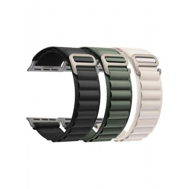 CATANES 3 Pack Alpine Loop Band For Apple Watch Band 49mm/45mm/44mm/42mm Nylon Woven Sport Strap Compatible with iWatch Series Ultra2/Ultra/8/7/SE/6/5/4/3/2/1 Adjustable with Metal G-Hook Strap