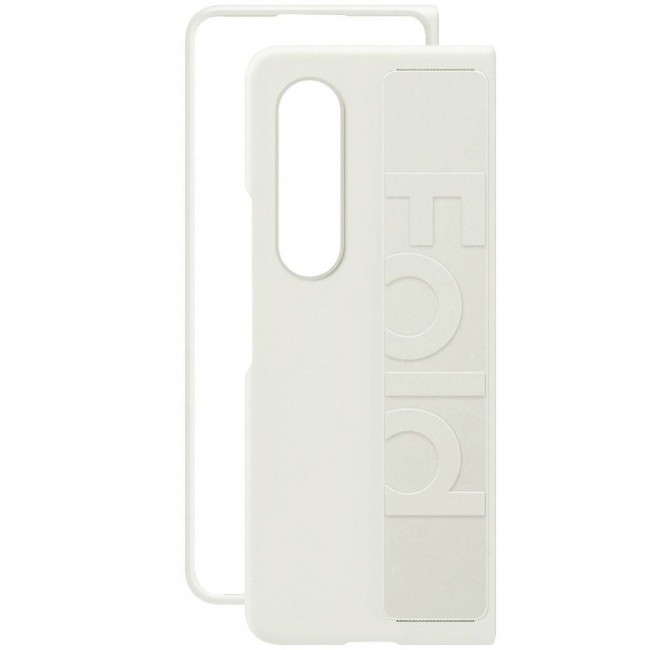 CATANES Samsung Galaxy Z Fold 4 Silicone Grip Cover Case with Wrist Strap White