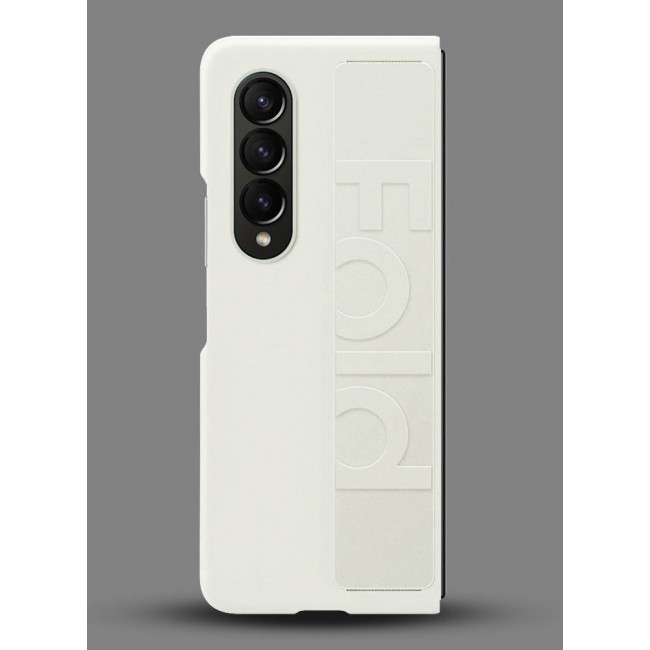 CATANES Samsung Galaxy Z Fold 4 Silicone Grip Cover Case with Wrist Strap White