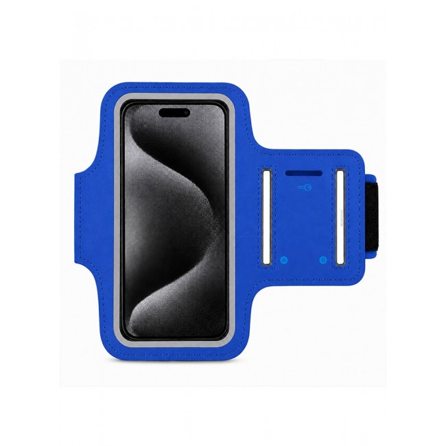 MARGOUN Sports Running Armband Case Compatible with iPhone 15 Pro – Water-Resistant Fitness Wristband Pouch for Gym, Workouts, Jogging with Key Holder and Reflective Strip