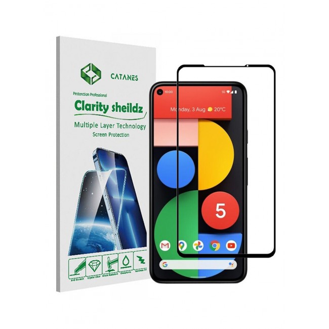 CATANES Google Pixel 5 Screen Protector 9H Hardness Tempered Glass 3D Full Coverage