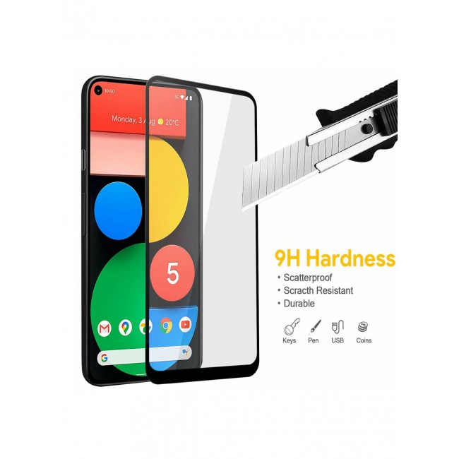 CATANES Google Pixel 5 Screen Protector 9H Hardness Tempered Glass 3D Full Coverage