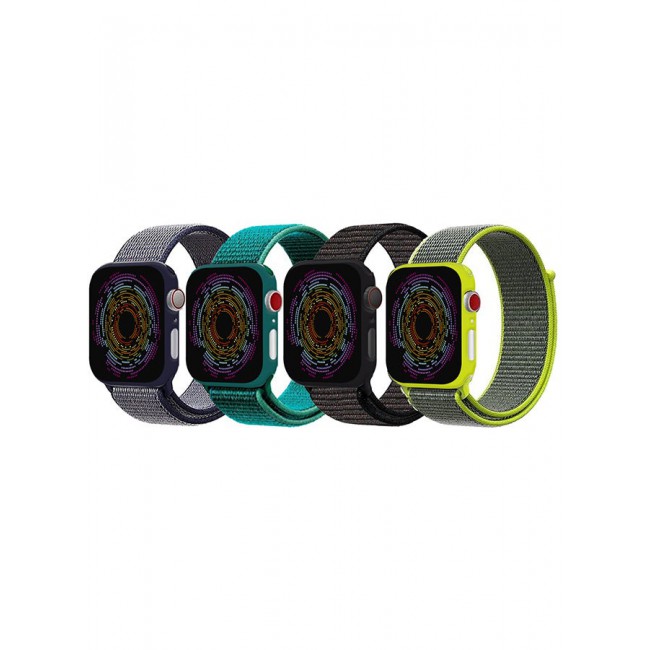 CATANES 4 Pack Apple Watch Band 38mm 40mm 41mm Sport Loop Nylon Band Quick Release Soft Fabric Nylon Adjustable Rugged Velcro Replacement Wristband Strap for Men Women Compatible with Series SE/7/6/5/4/3/2/1