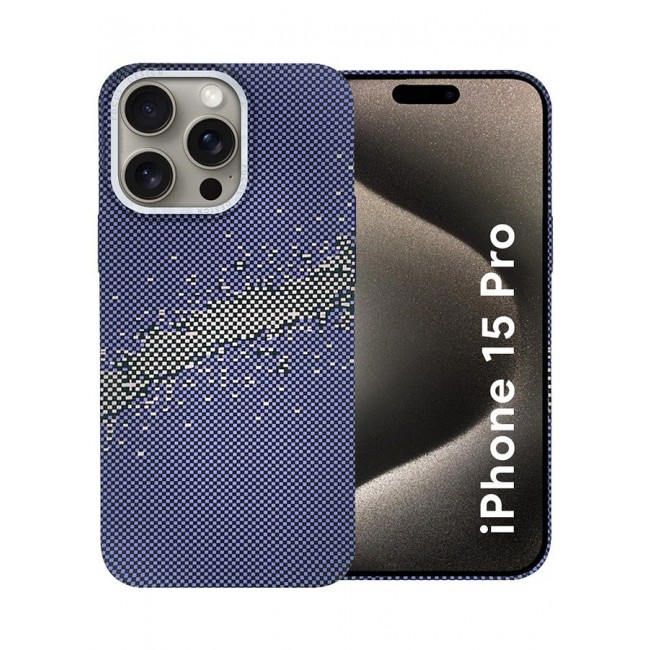 CATANES iPhone 15 Pro Case Cover with a Caseless Feel, Glow in The Dark, Aramid Fiber Woven / X Aries - Milky Way Blue