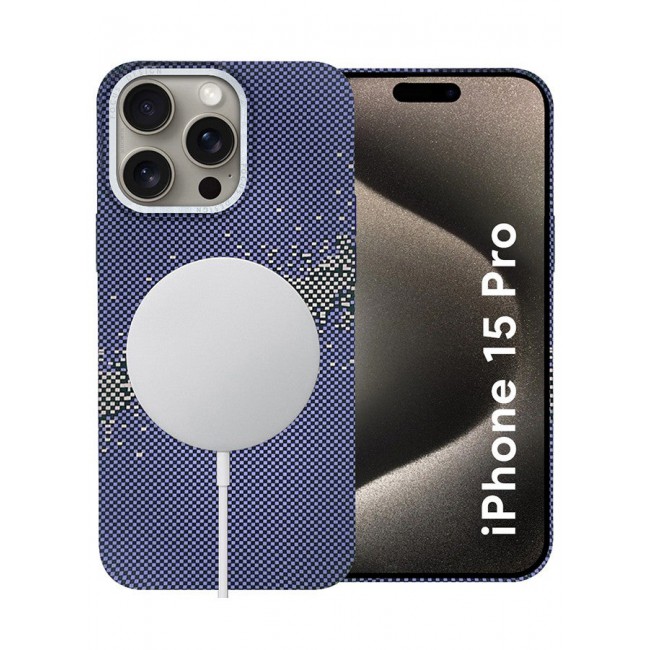 CATANES iPhone 15 Pro Case Cover with a Caseless Feel, Glow in The Dark, Aramid Fiber Woven / X Aries - Milky Way Blue