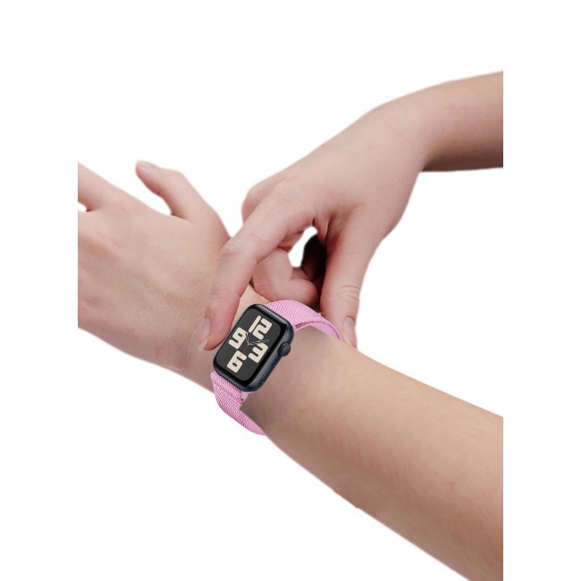 CATANES Magnetic Clasp Band for Apple Watch 49mm 45mm 44mm 42mm (Series 1-3), Nylon Elastic Stretchy Strap Compatible with iWatch Series Ultra 10-1 - Pink