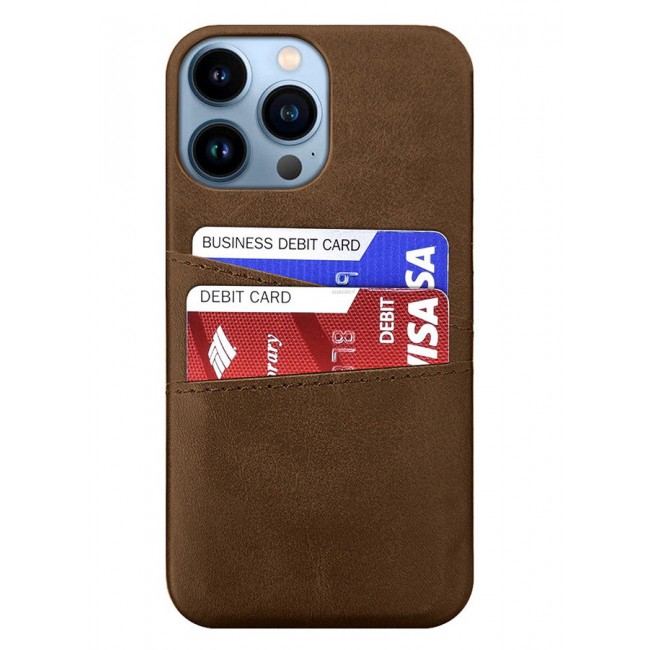 CATANES iPhone 13 Pro Max 2Packs Case Cover Leather with Card Holder for Men Women Phone Case with 3D Screen Protector - Brown