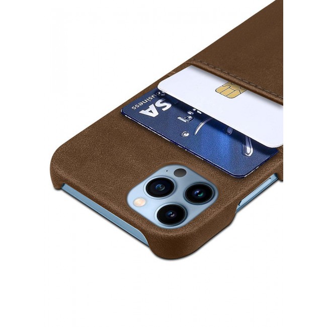 CATANES iPhone 13 Pro Max 2Packs Case Cover Leather with Card Holder for Men Women Phone Case with 3D Screen Protector - Brown