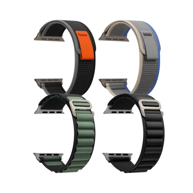 CATANES 4 Packs For Apple iWatch Bands Nylon Alpine and Trail Bands Compatible With Apple iWatch For Men Women Replacement Strap 49mm 45mm 44mm 42mm For iWatch Series Ultra/8/7/6/5/4/3/2/1/SE Multicolour2