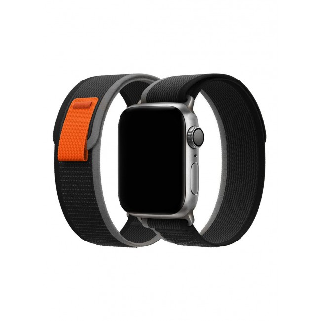 CATANES 2Pack for Apple Watch Trail Band 49mm 45mm 44mm 42mm Nylon Woven Sport Strap for iWatch Series Ultra/8/7/SE/6/5/4/3/2/1 Grey/Black
