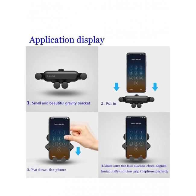 CATANES Universal Car Mount Holder 360 Degree Rotatable Gravity Phone Holder for Mobile Phones with Widths from 67 to 86mm /Model F1908 /Black