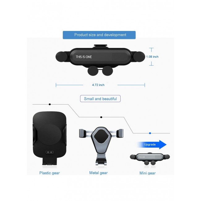 CATANES Universal Car Mount Holder 360 Degree Rotatable Gravity Phone Holder for Mobile Phones with Widths from 67 to 86mm /Model F1908 /Black