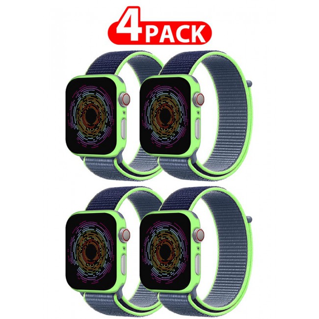 CATANES 4 Pack Nylon Sport Loop Band Compatible with Apple Watch Bands 38mm 40mm 41mm Women Men Braided Elastic Wristbands Replacement Band for iWatch Series 7 6 5 4 3 2 1 SE