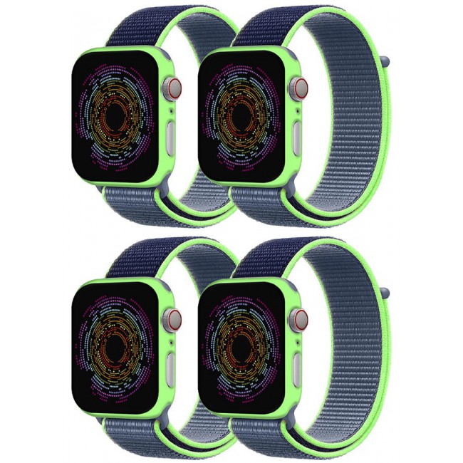 CATANES 4 Pack Nylon Sport Loop Band Compatible with Apple Watch Bands 38mm 40mm 41mm Women Men Braided Elastic Wristbands Replacement Band for iWatch Series 7 6 5 4 3 2 1 SE