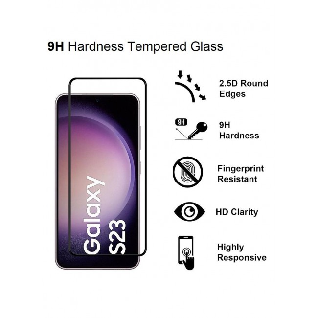 CATANES 2Pack for Samsung Galaxy S23 Screen Protector Tempered Glass 9H Anti-Scratch Shatterproof HD Curved Edge to Edge Full Coverage Film 6.1 inch
