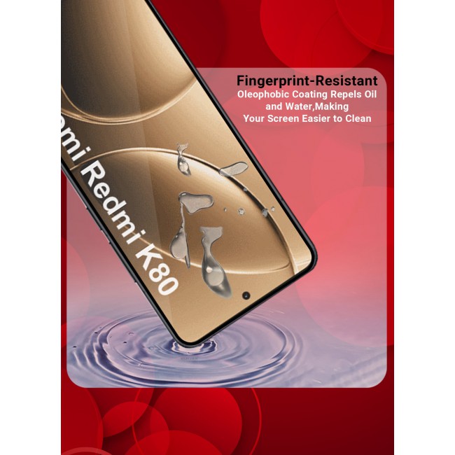 CATANES Xiaomi Redmi K80 3D Full Coverage Screen Protector Ultra HD Scratch Resistant Bubble-Free