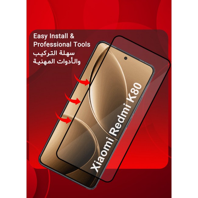 CATANES Xiaomi Redmi K80 3D Full Coverage Screen Protector Ultra HD Scratch Resistant Bubble-Free