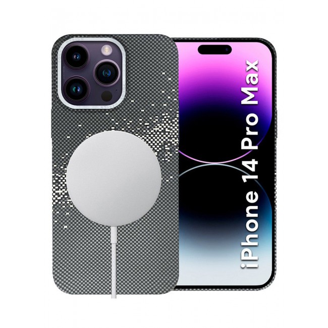 CATANES iPhone 14 Pro Max Case Cover with a Caseless Feel, Glow in The Dark, Aramid Fiber Woven / X Aries - Milky Way Grey