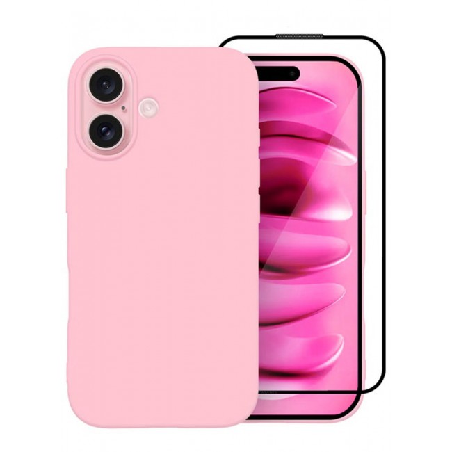 CATANES (for iPhone 16 Plus) 2 Pack Case and Screen Protector, Slim Silicone Case, Full Covered Anti Scratch Shockproof Protective Cover