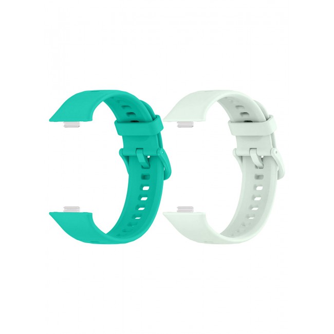 CATANES 2Packs Wristband for Huawei Watch Fit 3/Fit 4/Fit 4 Pro Bands, Silicone Bracelet Quick Release Arm Band, Replacement Smartwatch Band Quick Release Sport Straps - Aqua Pale Green