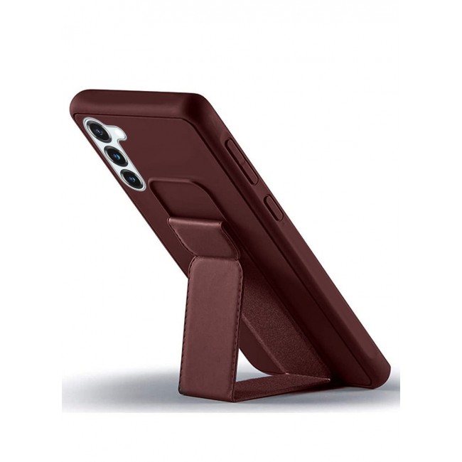 CATANES Samsung Galaxy S23 Grip Case Magnetic Kickstand Cover with Foldable Hand Strap Maroon