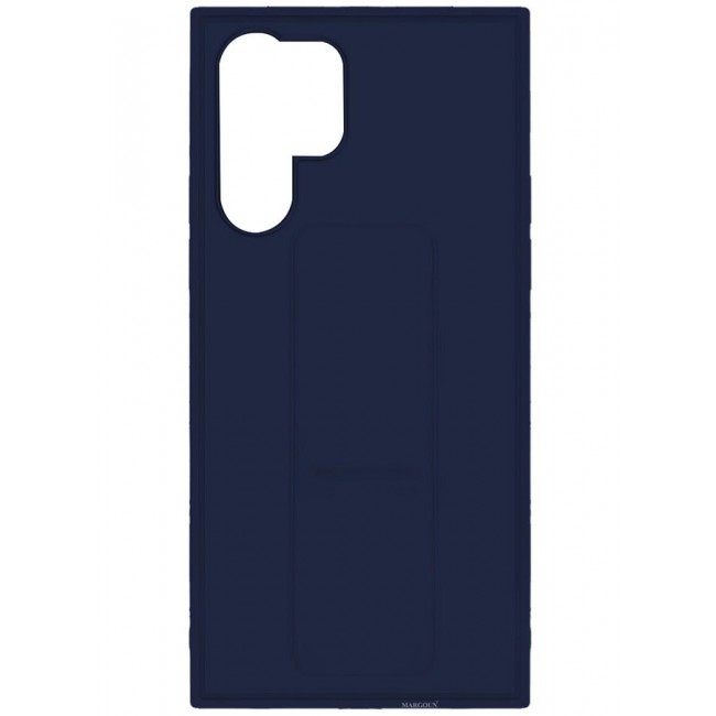 CATANES Samsung Galaxy S24 Ultra Case Magnetic Stand and Holder Premium Silicone Vertical and Horizontal Hand Strap Grip Multi Stand Car Mount Kickstand Case Finger Strap Cover Blue