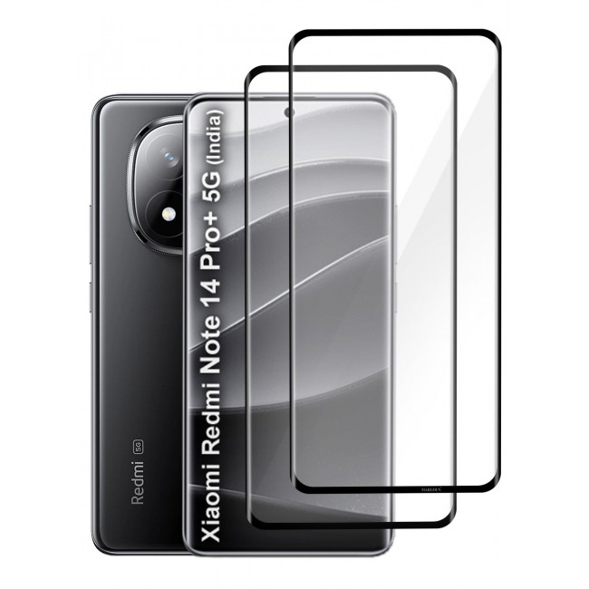CATANES 2Packs 3D Curved Tempered Glass Screen Protector for Xiaomi Redmi Note 14 Pro+ 5G Edge-to-Edge HD Clarity, Anti-Scratch, Bubble-Free Installation
