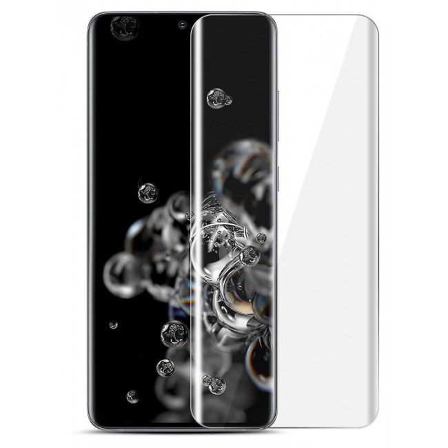 CATANES Samsung Galaxy S20 Ultra UV Screen Protector 6D Tempered Glass 9H Adhesive Nano Liquid UV Glue Full Coverage Clear