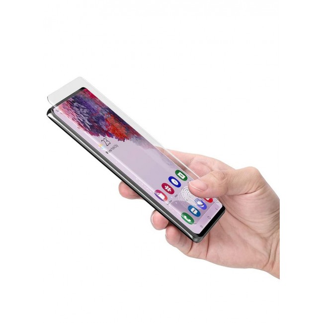 CATANES Samsung Galaxy S20 Ultra UV Screen Protector 6D Tempered Glass 9H Adhesive Nano Liquid UV Glue Full Coverage Clear