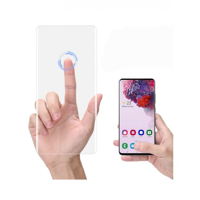 CATANES Samsung Galaxy S20 Ultra UV Screen Protector 6D Tempered Glass 9H Adhesive Nano Liquid UV Glue Full Coverage Clear