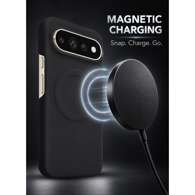 CATANES Premium Alcantara Case for Google Pixel 11 Pro Magnetic Shockproof Slim Cover - Black