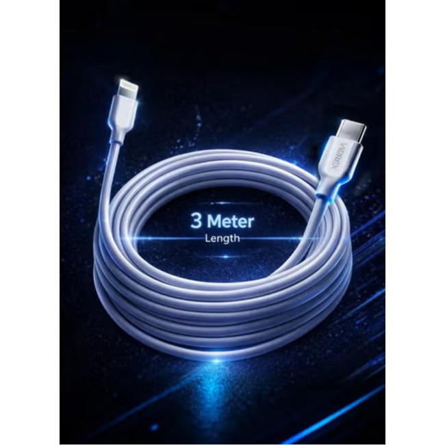 Vierex VC-3 Type-C to Lightning Fast Charging Data Cable 20W Power Delivery USB C to iPhone Charger Cable, 3M