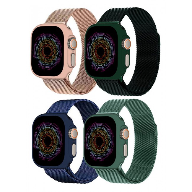 CATANES 4 Pack Stainless Steel Milanese Loop Compatible with Apple Watch Band 42mm 44mm 45mm 49mm men and women Mesh Loop Magnetic Clasp Replacement for iWatch Bands Ultra2/Ultra/Series 9 8 7 SE 6 5 4 3 2 1