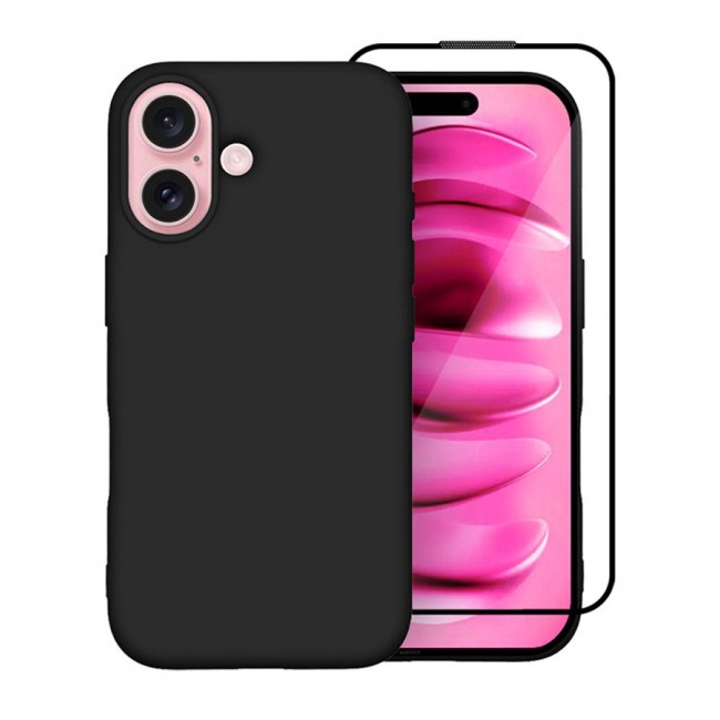CATANES (for iPhone 16 Plus) 2 Pack Case and Screen Protector, Slim Silicone Case, Full Covered Anti Scratch Shockproof Protective Cover